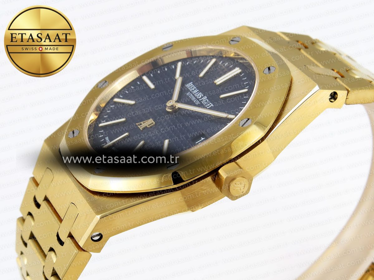Royal Oak 39mm 15202 YG IPF 1:1 Best Edition Blue Textured Dial on YG Bracelet A2121 - Görsel 8