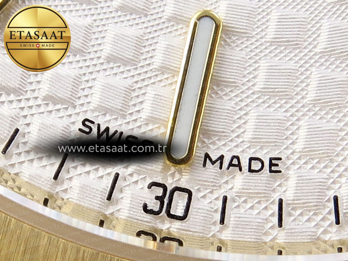 Royal Oak 39mm 15202 YG IPF 1:1 Best Edition White Textured Dial on YG Bracelet A2121 - Görsel 12