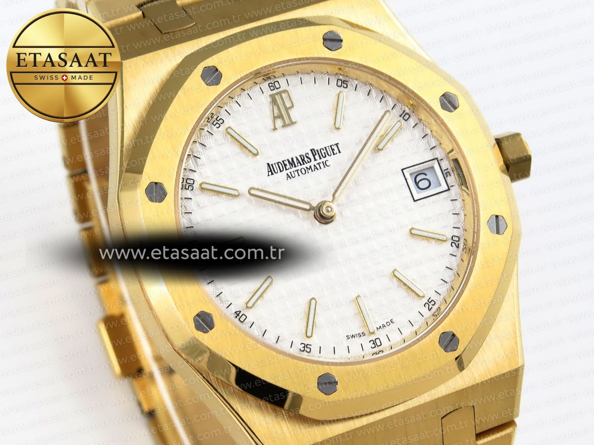 Royal Oak 39mm 15202 YG IPF 1:1 Best Edition White Textured Dial on YG Bracelet A2121 - Görsel 5