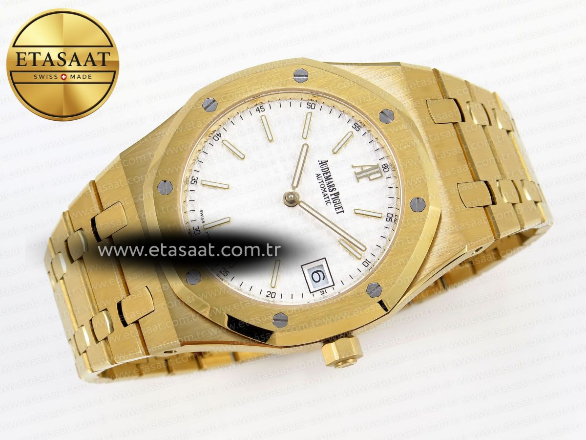 Royal Oak 39mm 15202 YG IPF 1:1 Best Edition White Textured Dial on YG Bracelet A2121 - Görsel 7