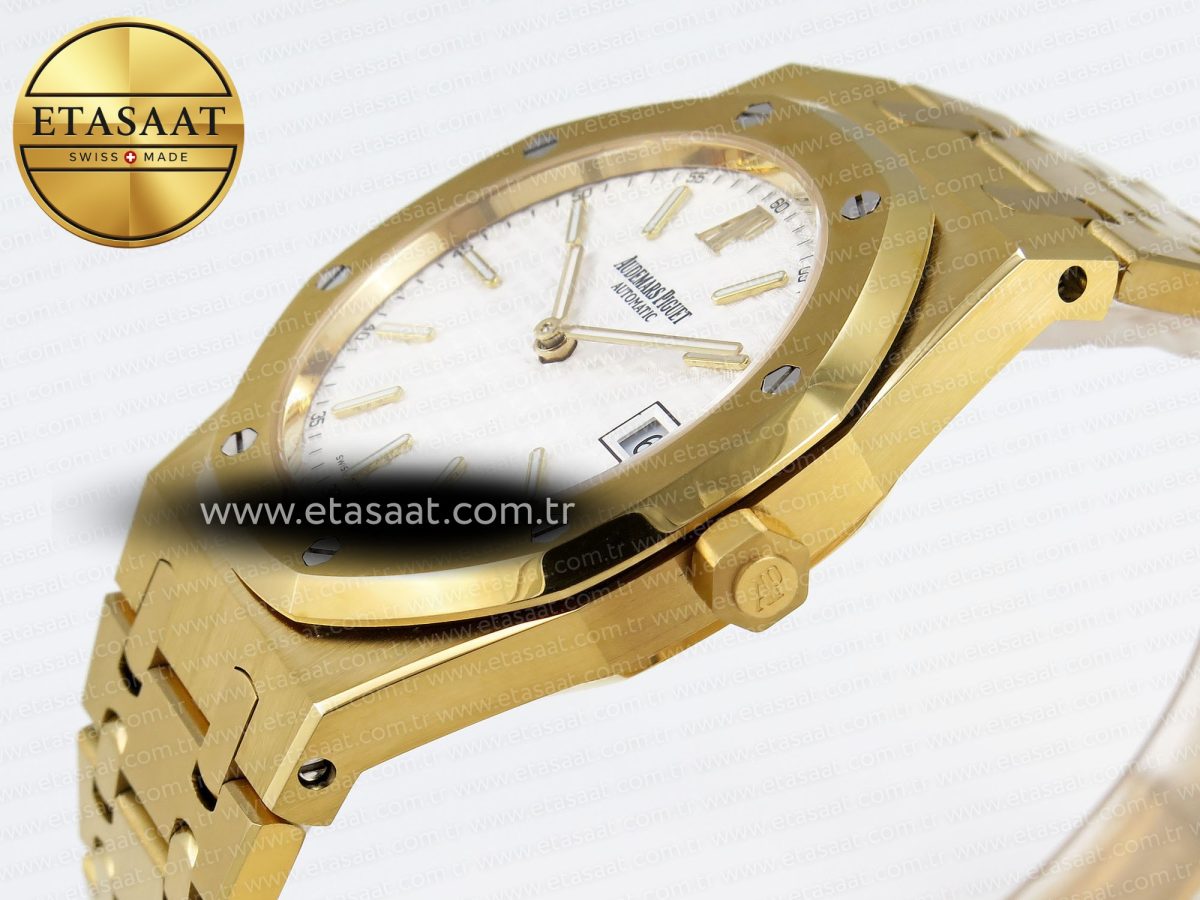 Royal Oak 39mm 15202 YG IPF 1:1 Best Edition White Textured Dial on YG Bracelet A2121 - Görsel 8