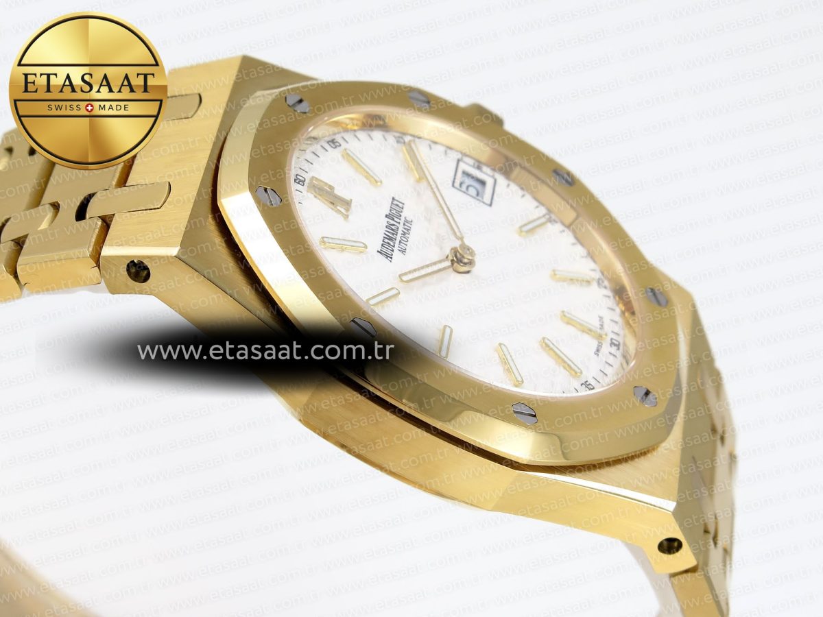 Royal Oak 39mm 15202 YG IPF 1:1 Best Edition White Textured Dial on YG Bracelet A2121 - Görsel 9