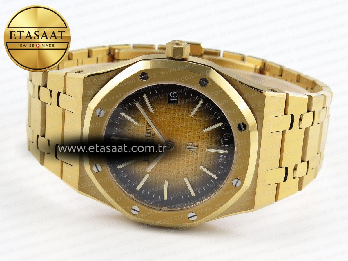 Royal Oak 39mm 15202 YG IPF 1:1 Best Edition Yellow/Brown Textured Dial on YG Bracelet A2121 - Görsel 6