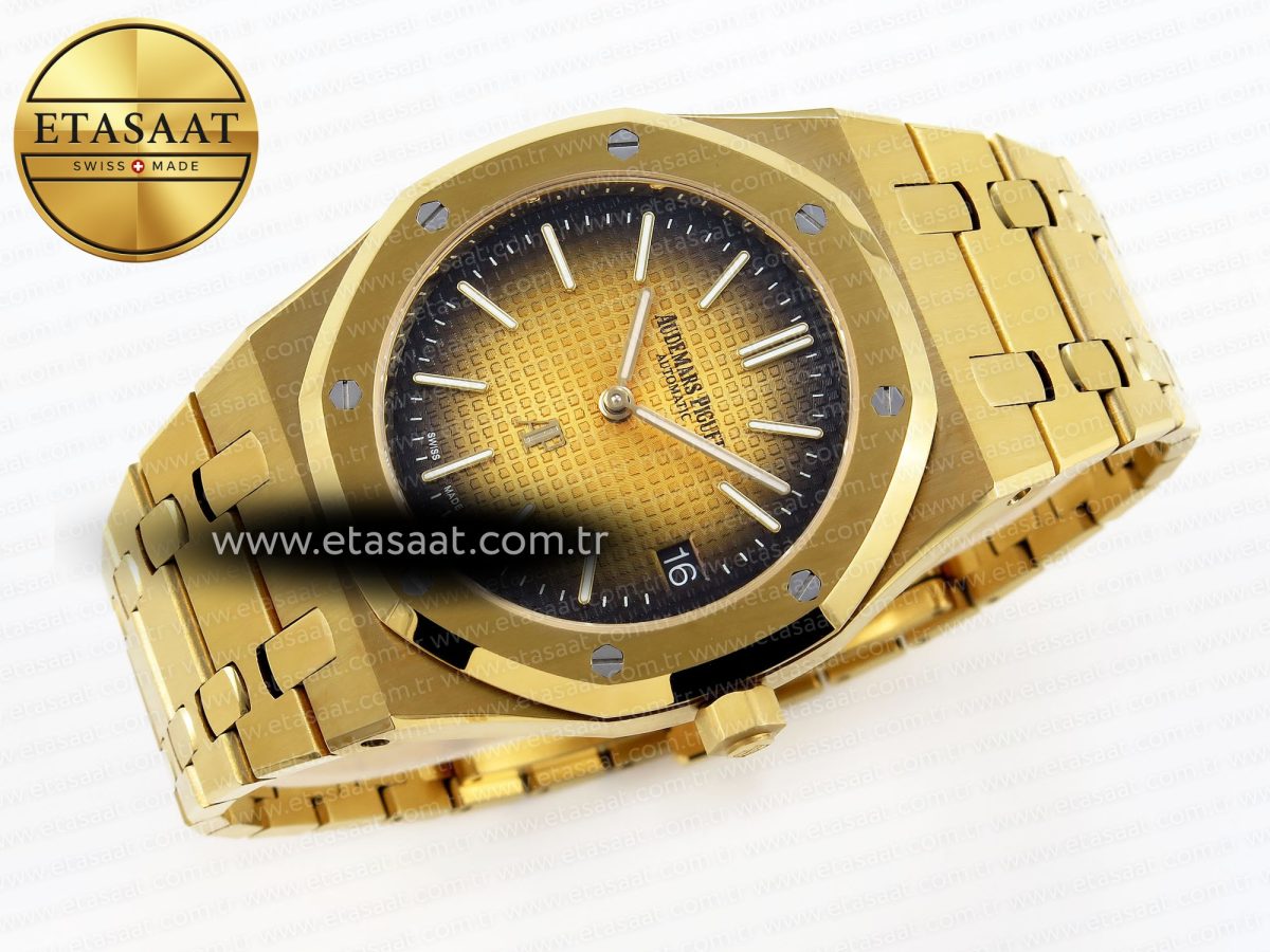 Royal Oak 39mm 15202 YG IPF 1:1 Best Edition Yellow/Brown Textured Dial on YG Bracelet A2121 - Görsel 7