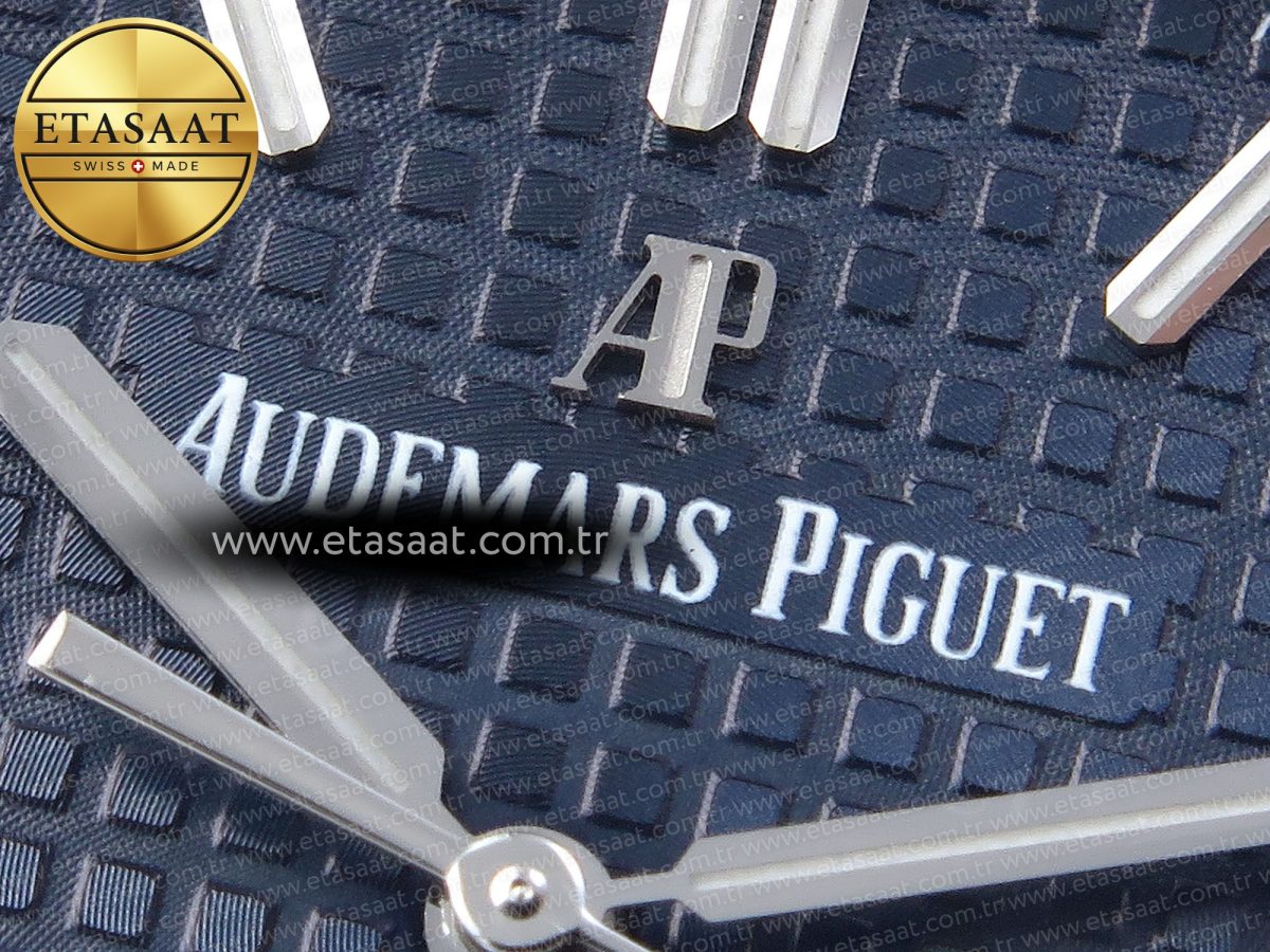 Royal Oak 41mm 15400 SS APSF 1:1 Best Edition Blue Textured Dial on Black Rubber Strap SA3120 Super Clone V3 - Görsel 10