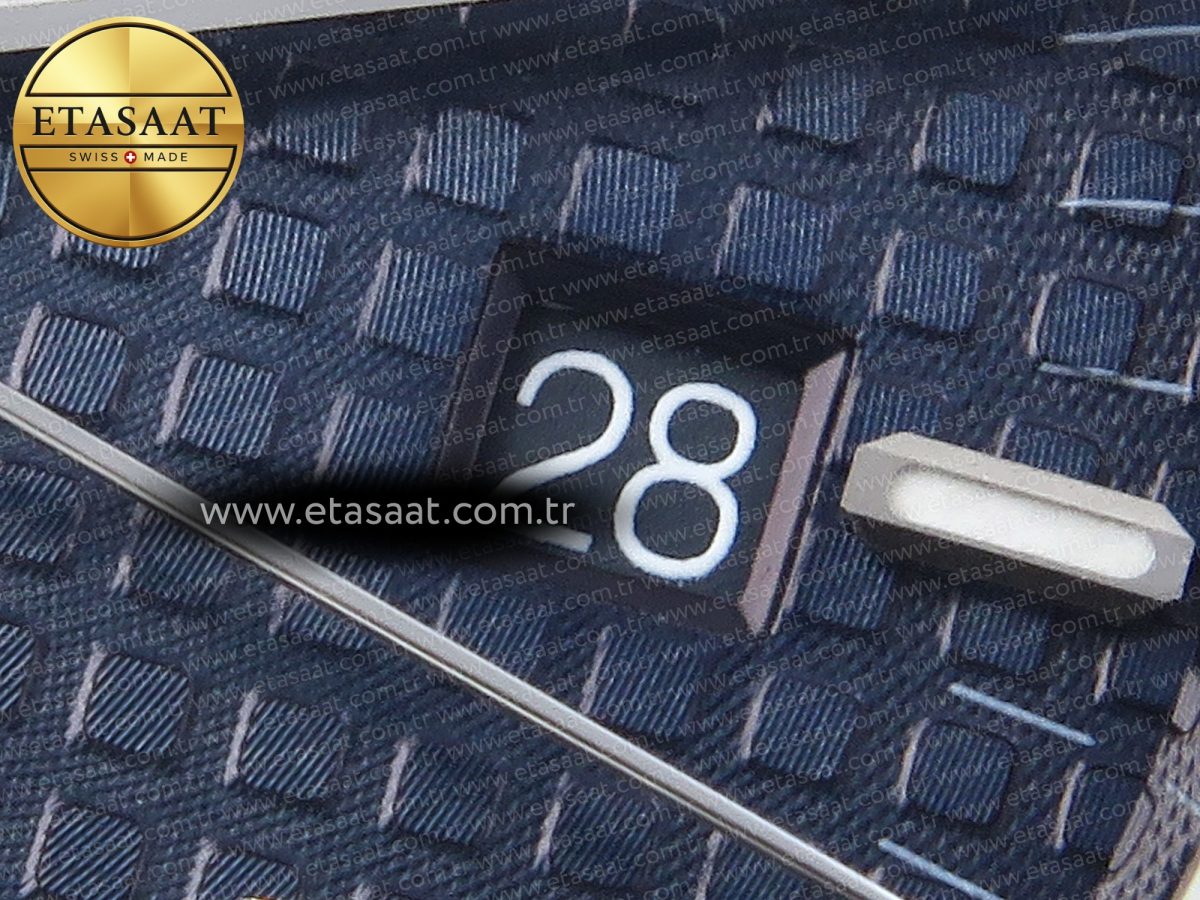 Royal Oak 41mm 15400 SS APSF 1:1 Best Edition Blue Textured Dial on Black Rubber Strap SA3120 Super Clone V3 - Görsel 11