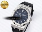 Royal Oak 41mm 15400 SS APSF 1:1 Best Edition Blue Textured Dial on Black Rubber Strap SA3120 Super Clone V3 - Görsel 2