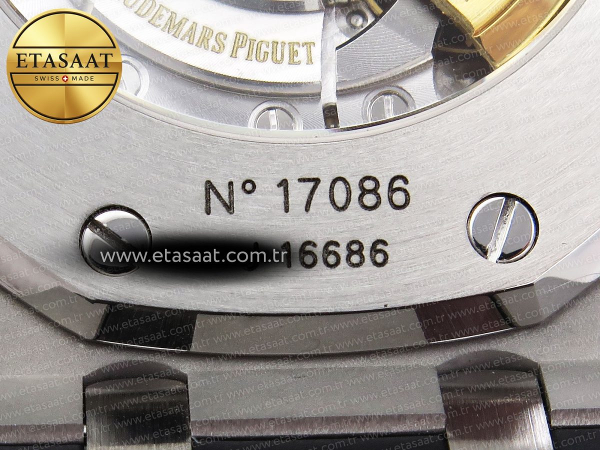 Royal Oak 41mm 15400 SS APSF 1:1 Best Edition Blue Textured Dial on Black Rubber Strap SA3120 Super Clone V3 - Görsel 23