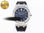 Royal Oak 41mm 15400 SS APSF 1:1 Best Edition Blue Textured Dial on Black Rubber Strap SA3120 Super Clone V3 - Görsel 3