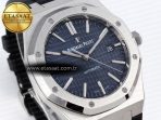 Royal Oak 41mm 15400 SS APSF 1:1 Best Edition Blue Textured Dial on Black Rubber Strap SA3120 Super Clone V3 - Görsel 5