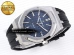 Royal Oak 41mm 15400 SS APSF 1:1 Best Edition Blue Textured Dial on Black Rubber Strap SA3120 Super Clone V3 - Görsel 7
