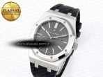 Royal Oak 41mm 15400 SS APSF 1:1 Best Edition Gray Textured Dial on Black Rubber Strap SA3120 Super Clone V3