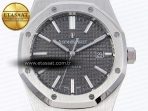 Royal Oak 41mm 15400 SS APSF 1:1 Best Edition Gray Textured Dial on Black Rubber Strap SA3120 Super Clone V3 - Görsel 4