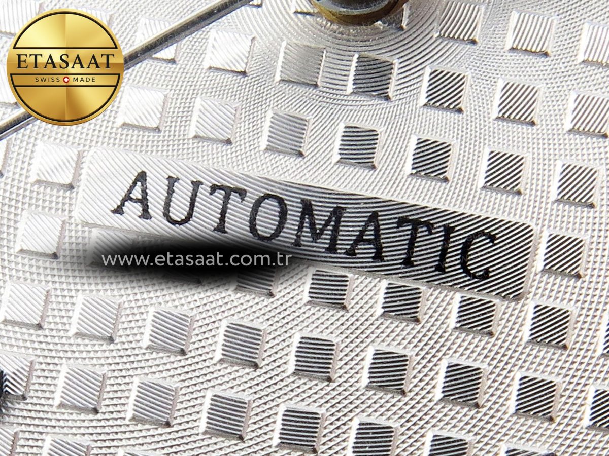 Royal Oak 41mm 15400 SS APSF 1:1 Best Edition White Textured Dial on Black Rubber Strap SA3120 Super Clone V3 - Görsel 12
