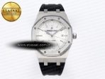 Royal Oak 41mm 15400 SS APSF 1:1 Best Edition White Textured Dial on Black Rubber Strap SA3120 Super Clone V3 - Görsel 3