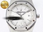 Royal Oak 41mm 15400 SS APSF 1:1 Best Edition White Textured Dial on Black Rubber Strap SA3120 Super Clone V3 - Görsel 4