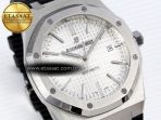 Royal Oak 41mm 15400 SS APSF 1:1 Best Edition White Textured Dial on Black Rubber Strap SA3120 Super Clone V3 - Görsel 5
