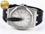 Royal Oak 41mm 15400 SS APSF 1:1 Best Edition White Textured Dial on Black Rubber Strap SA3120 Super Clone V3 - Görsel 6