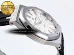 Royal Oak 41mm 15400 SS APSF 1:1 Best Edition White Textured Dial on Black Rubber Strap SA3120 Super Clone V3 - Görsel 9