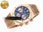 Audemars Piguet ROYAL OAK CHRONO 26331ST YG BLUE DIAL ON RG A7750 - Görsel 6