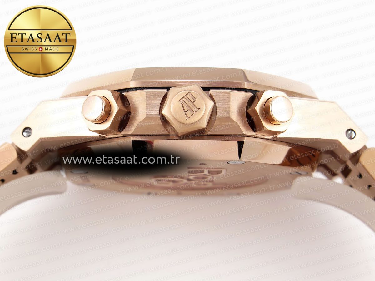 Audemars Piguet ROYAL OAK CHRONO 26331ST YG BLUE DIAL ON RG A7750 - Görsel 9