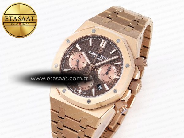 Audemars Piguet ROYAL OAK CHRONO 26331ST YG BROWN DIAL ON RG A7750