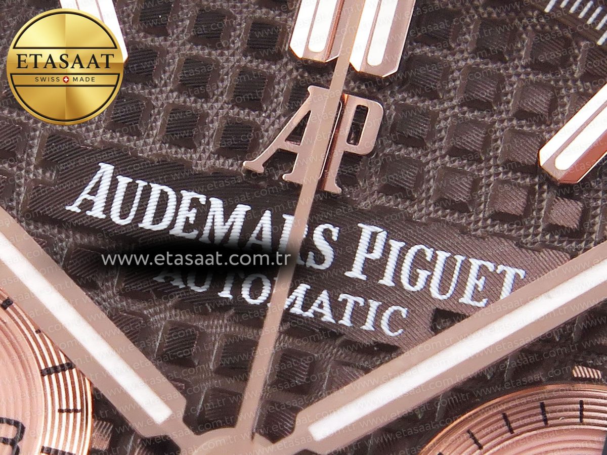 Audemars Piguet ROYAL OAK CHRONO 26331ST YG BROWN DIAL ON RG A7750 - Görsel 10