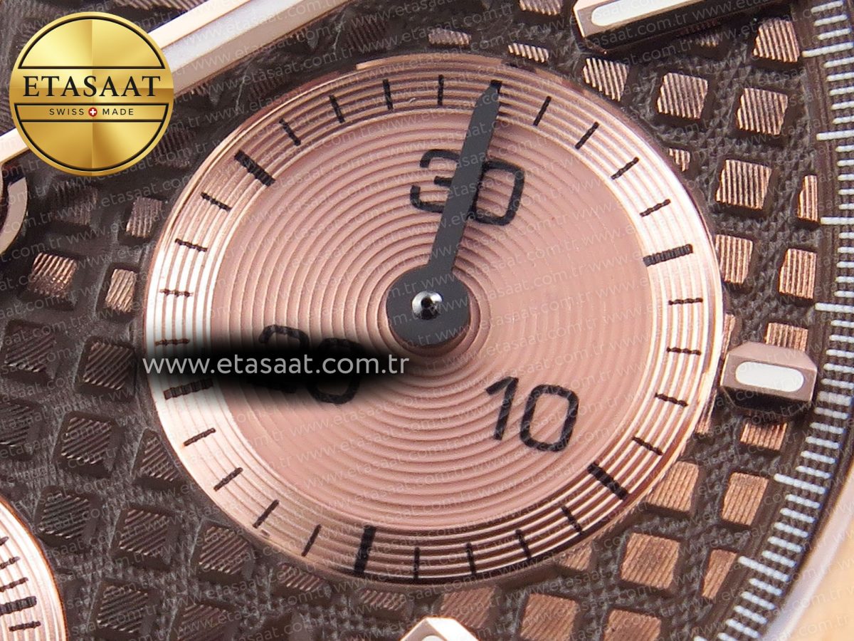 Audemars Piguet ROYAL OAK CHRONO 26331ST YG BROWN DIAL ON RG A7750 - Görsel 12