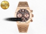 Audemars Piguet ROYAL OAK CHRONO 26331ST YG BROWN DIAL ON RG A7750 - Görsel 3