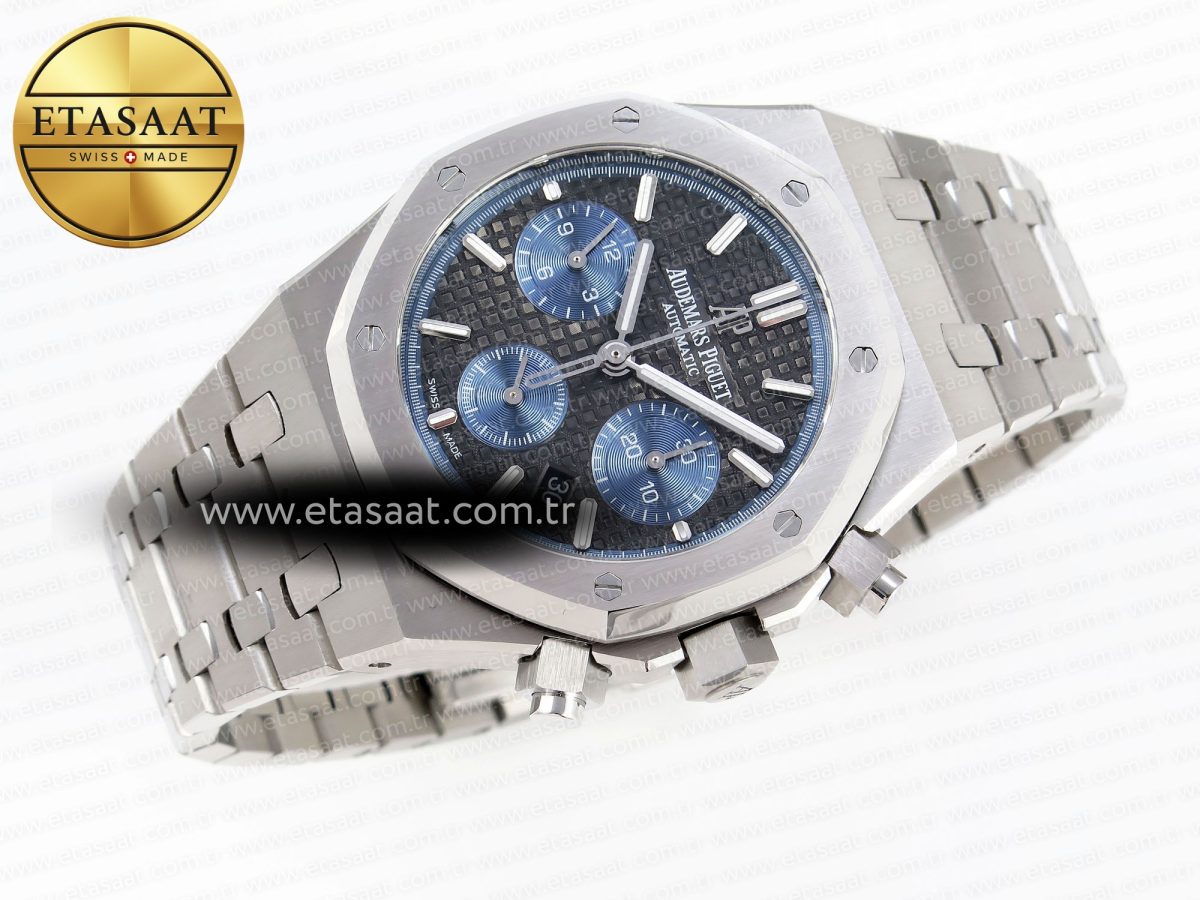 Audemars Piguet ROYAL OAK CHRONO 26331ST YG BLACK DIAL BLUE SUBDIAL ON SS A7750 - Görsel 5