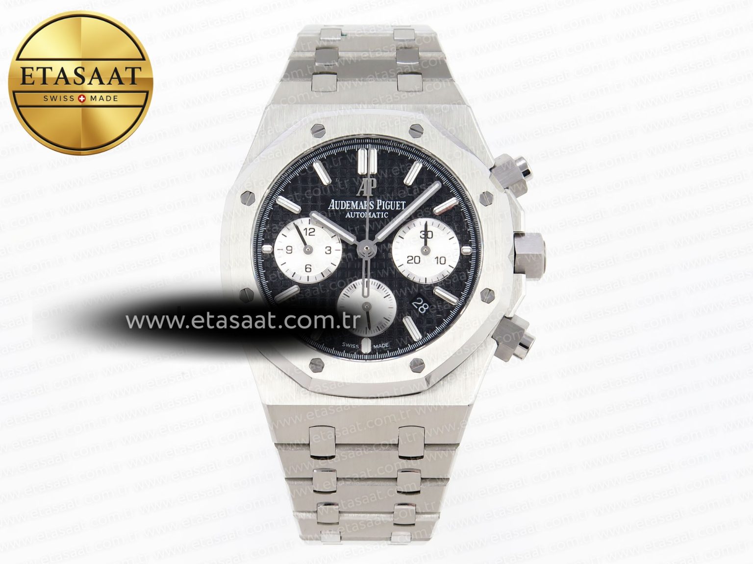 ROYAL OAK CHRONO 26331ST SS IPF 1:1 BEST EDITION BLACK DIAL WHITE SUBDIAL ON SS BRACELET A7750 - Görsel 3