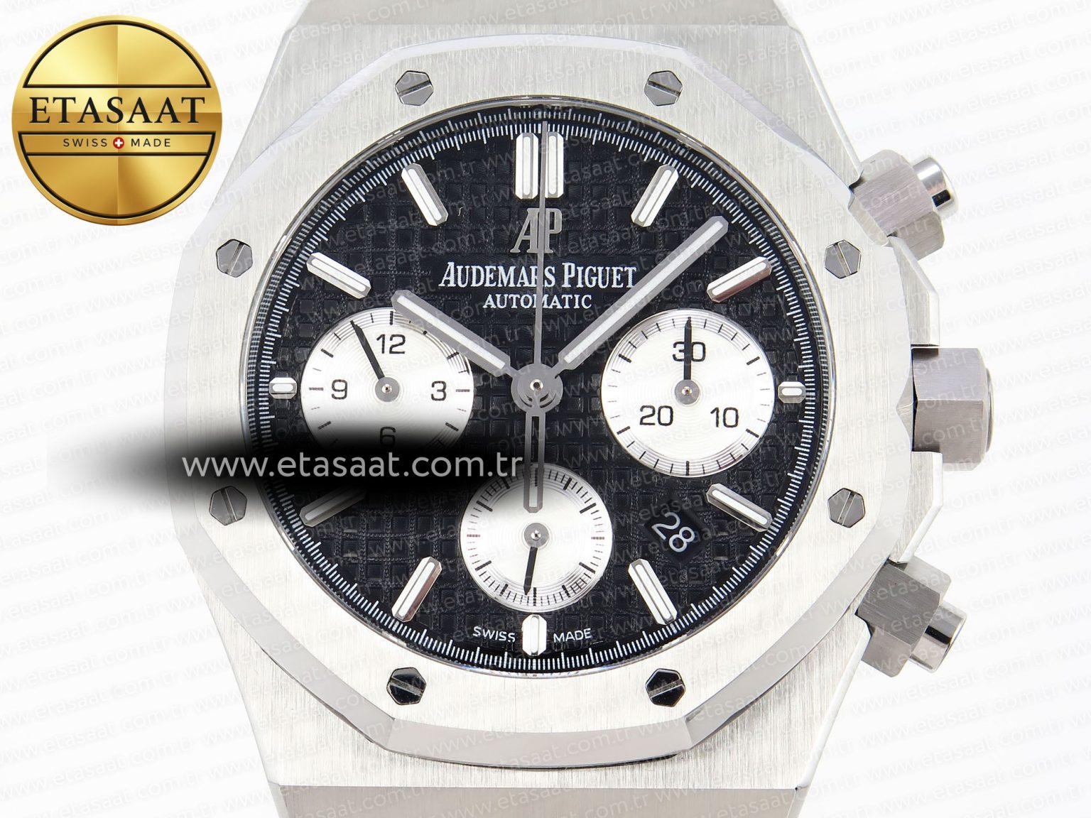 ROYAL OAK CHRONO 26331ST SS IPF 1:1 BEST EDITION BLACK DIAL WHITE SUBDIAL ON SS BRACELET A7750 - Görsel 4