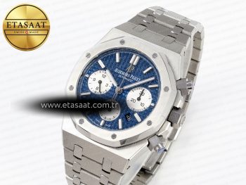 ROYAL OAK CHRONO 26331ST SS IPF 1:1 BEST EDITION BLUE DIAL WHITE SUBDIAL ON SS BRACELET A7750