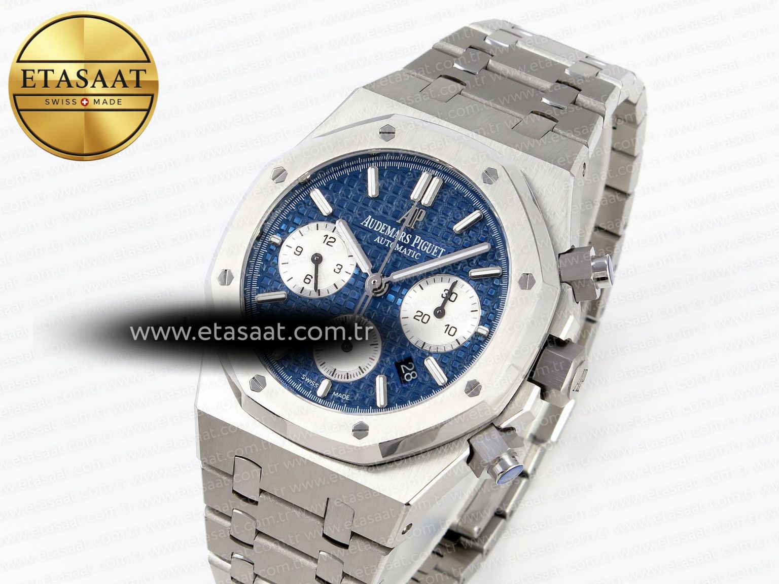 ROYAL OAK CHRONO 26331ST SS IPF 1:1 BEST EDITION BLUE DIAL WHITE SUBDIAL ON SS BRACELET A7750 - Görsel 2
