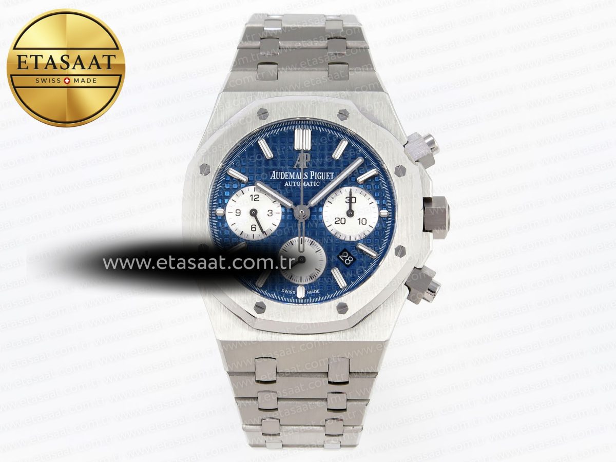 Audemars Piguet ROYAL OAK CHRONO 26331ST BLUE DIAL WHITE SUBDIAL ON SS A7750 - Görsel 3