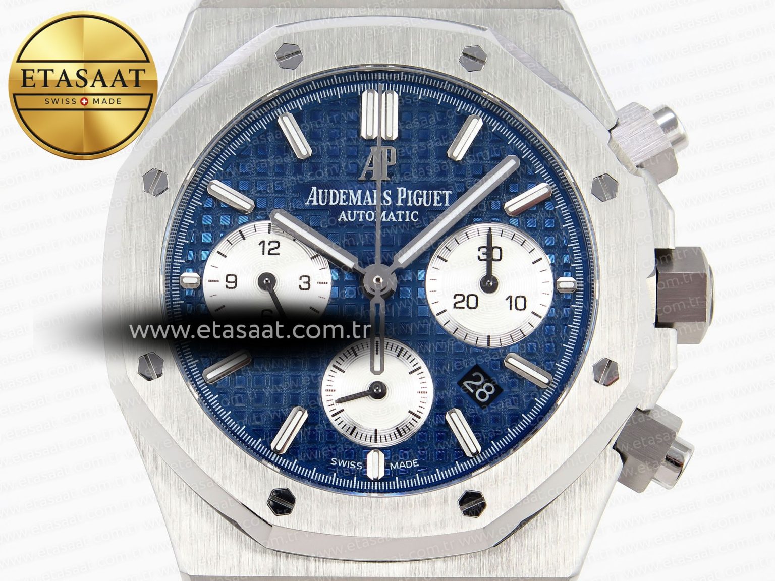 ROYAL OAK CHRONO 26331ST SS IPF 1:1 BEST EDITION BLUE DIAL WHITE SUBDIAL ON SS BRACELET A7750 - Görsel 4