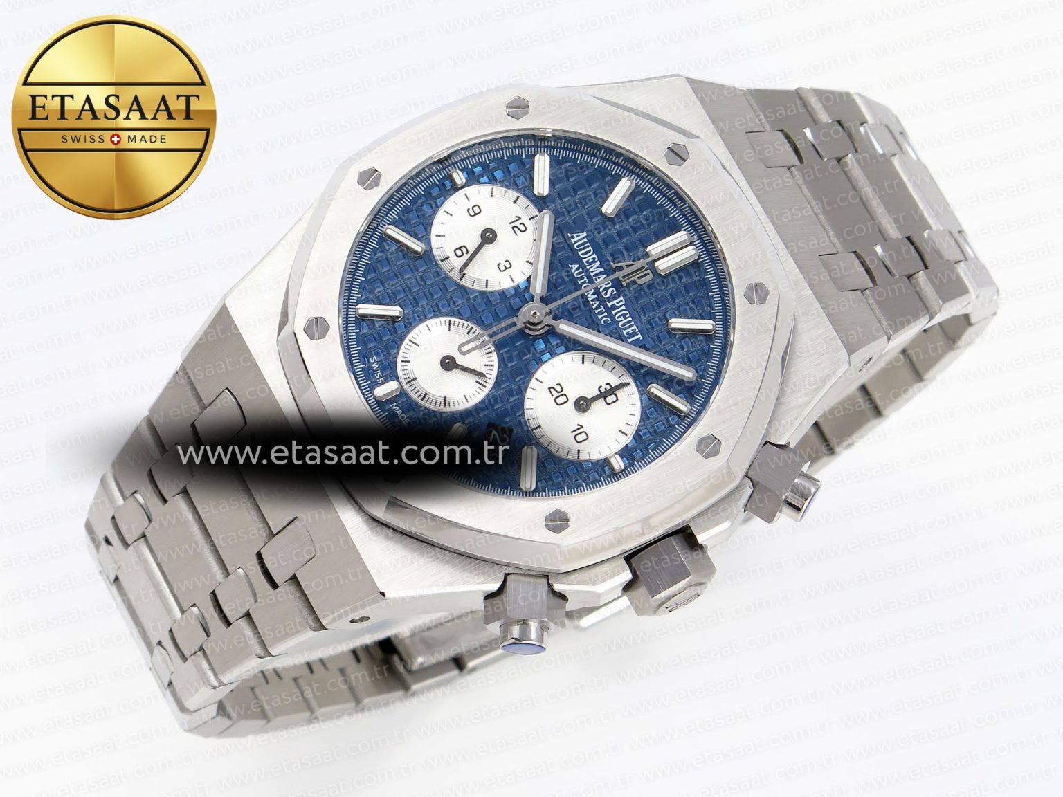ROYAL OAK CHRONO 26331ST SS IPF 1:1 BEST EDITION BLUE DIAL WHITE SUBDIAL ON SS BRACELET A7750 - Görsel 5