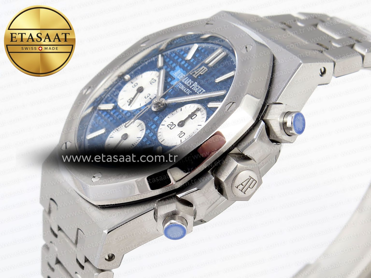 ROYAL OAK CHRONO 26331ST SS IPF 1:1 BEST EDITION BLUE DIAL WHITE SUBDIAL ON SS BRACELET A7750 - Görsel 6