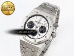 ROYAL OAK CHRONO 26331ST SS IPF 1:1 BEST EDITION WHITE DIAL BLACK SUBDIAL ON SS BRACELET A7750 - Görsel 2