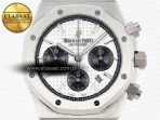 Audemars Piguet ROYAL OAK CHRONO 26331ST WHITE DIAL BLACK SUBDIAL ON SS A7750 - Görsel 4