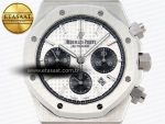 ROYAL OAK CHRONO 26331ST SS IPF 1:1 BEST EDITION WHITE DIAL BLACK SUBDIAL ON SS BRACELET A7750 - Görsel 4