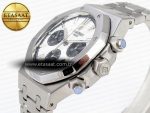 ROYAL OAK CHRONO 26331ST SS IPF 1:1 BEST EDITION WHITE DIAL BLACK SUBDIAL ON SS BRACELET A7750 - Görsel 6