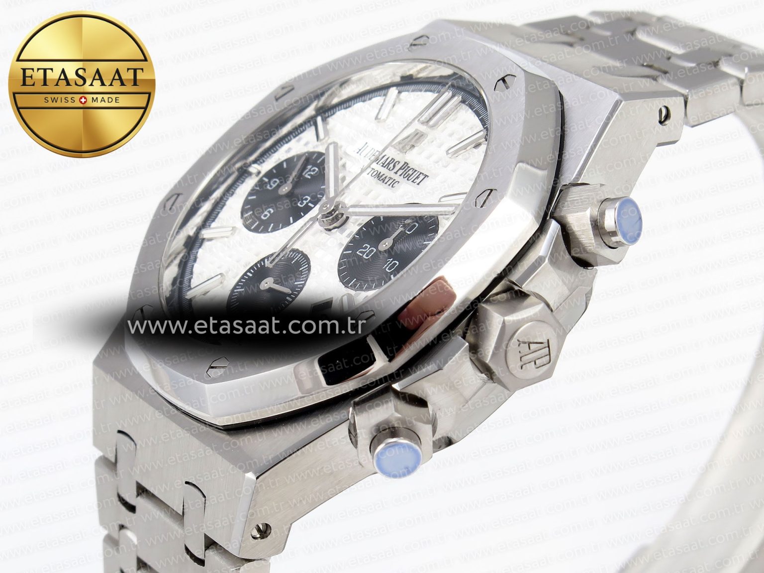 ROYAL OAK CHRONO 26331ST SS IPF 1:1 BEST EDITION WHITE DIAL BLACK SUBDIAL ON SS BRACELET A7750 - Görsel 6
