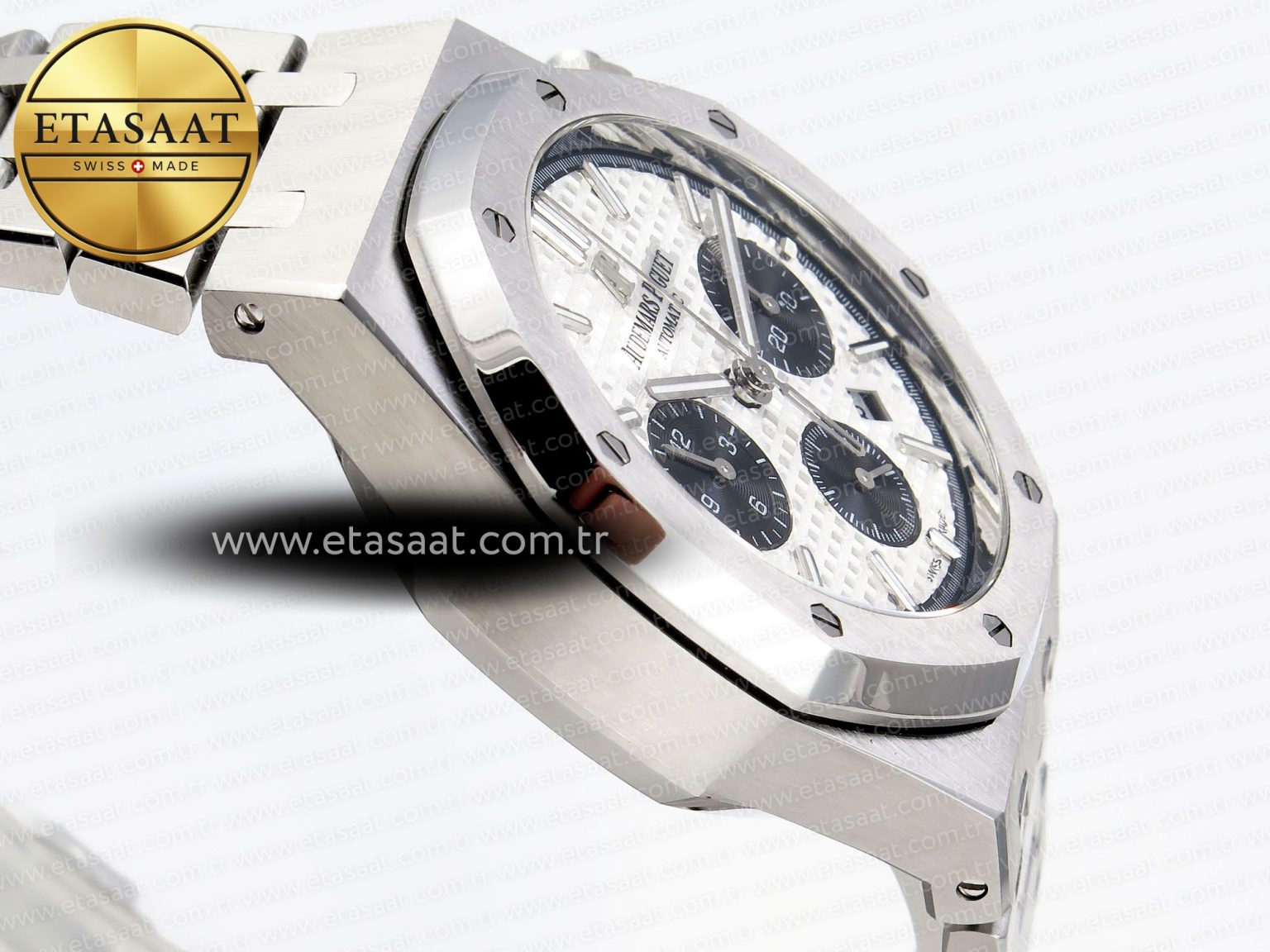 ROYAL OAK CHRONO 26331ST SS IPF 1:1 BEST EDITION WHITE DIAL BLACK SUBDIAL ON SS BRACELET A7750 - Görsel 7