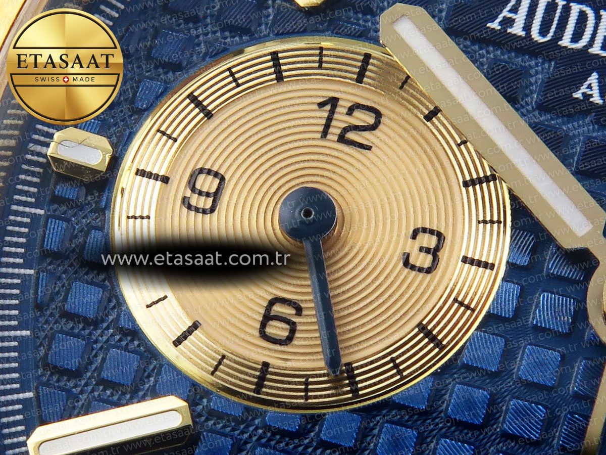 Audemars Piguet ROYAL OAK CHRONO 26331ST YG BLUE DIAL GOLD SUBDIAL ON YG A7750 - Görsel 13