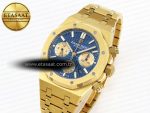 ROYAL OAK CHRONO 26331ST YG IPF 1:1 BEST EDITION BLUE DIAL GOLD SUBDIAL ON YG BRACELET A7750 - Görsel 2