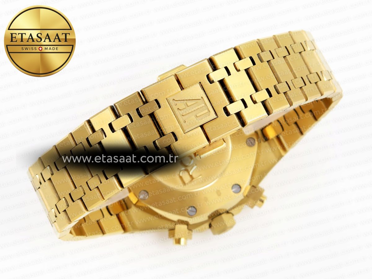 Audemars Piguet ROYAL OAK CHRONO 26331ST YG BLUE DIAL GOLD SUBDIAL ON YG A7750 - Görsel 21