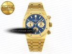 ROYAL OAK CHRONO 26331ST YG IPF 1:1 BEST EDITION BLUE DIAL GOLD SUBDIAL ON YG BRACELET A7750 - Görsel 3