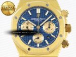 ROYAL OAK CHRONO 26331ST YG IPF 1:1 BEST EDITION BLUE DIAL GOLD SUBDIAL ON YG BRACELET A7750 - Görsel 4