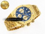 ROYAL OAK CHRONO 26331ST YG IPF 1:1 BEST EDITION BLUE DIAL GOLD SUBDIAL ON YG BRACELET A7750 - Görsel 5
